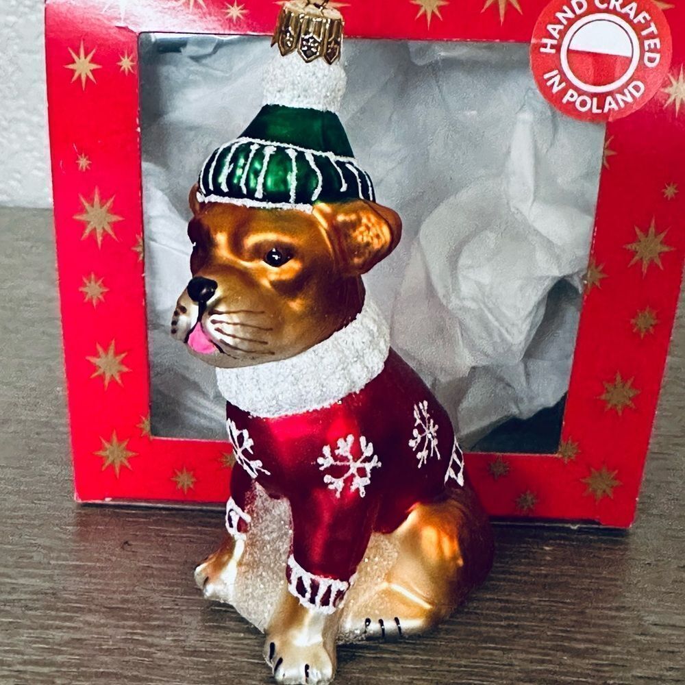 Boxer Dog Polish Handmade Christmas Holiday Ornament